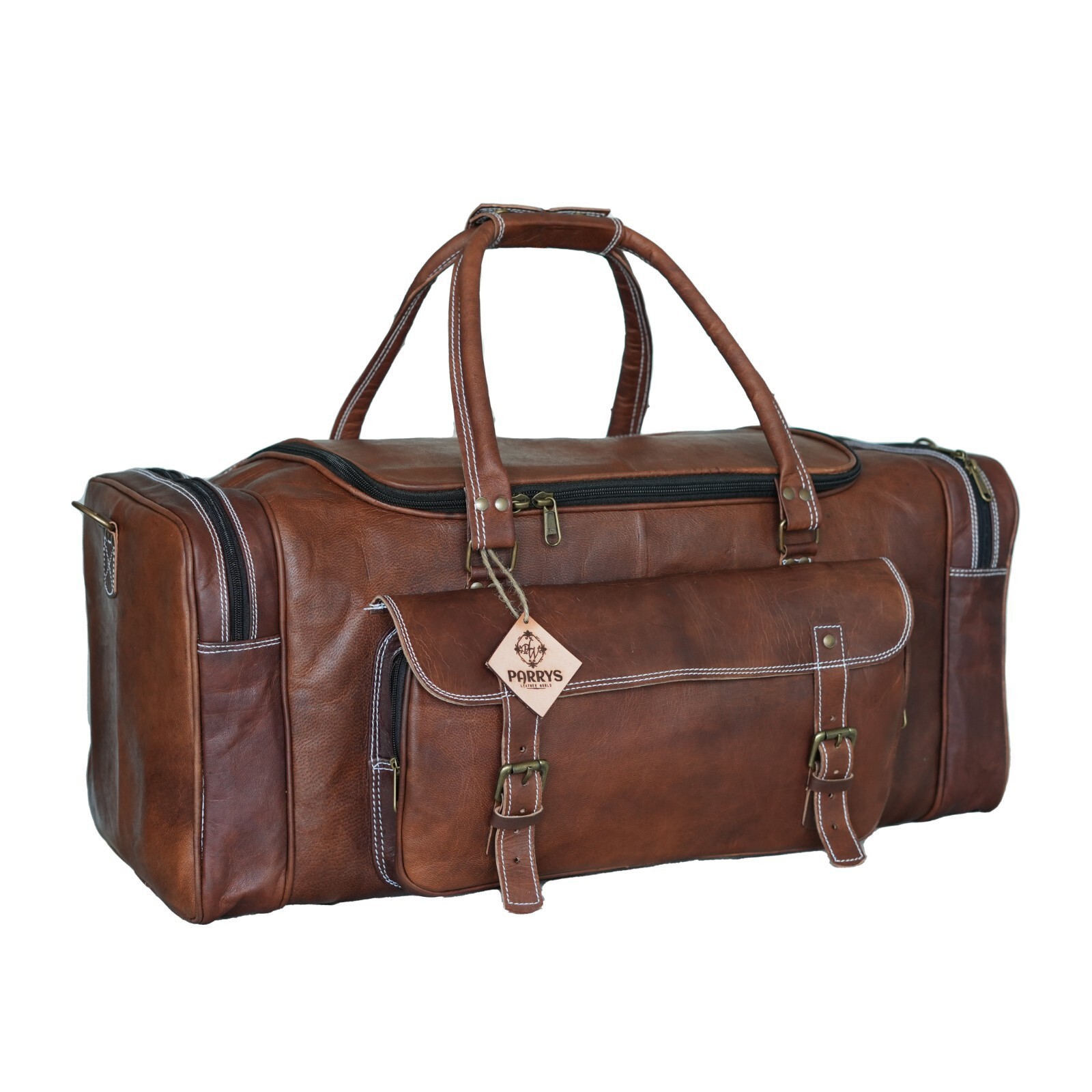 Handmade Genuine Leather Travel Duffel Luggage Weekender Overnight Bag Unisex