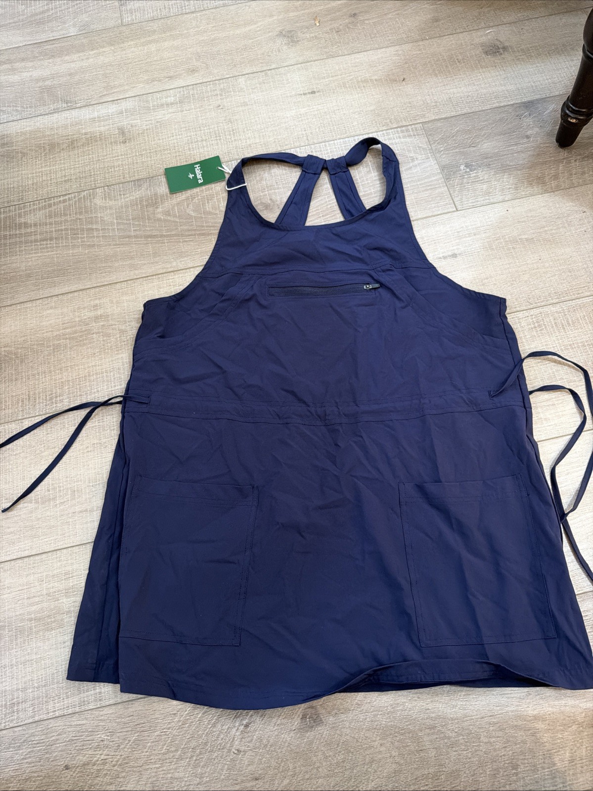 NWT Halara Breezeful Backless Drawstring Active Dress S Navy Blue Quick Dry