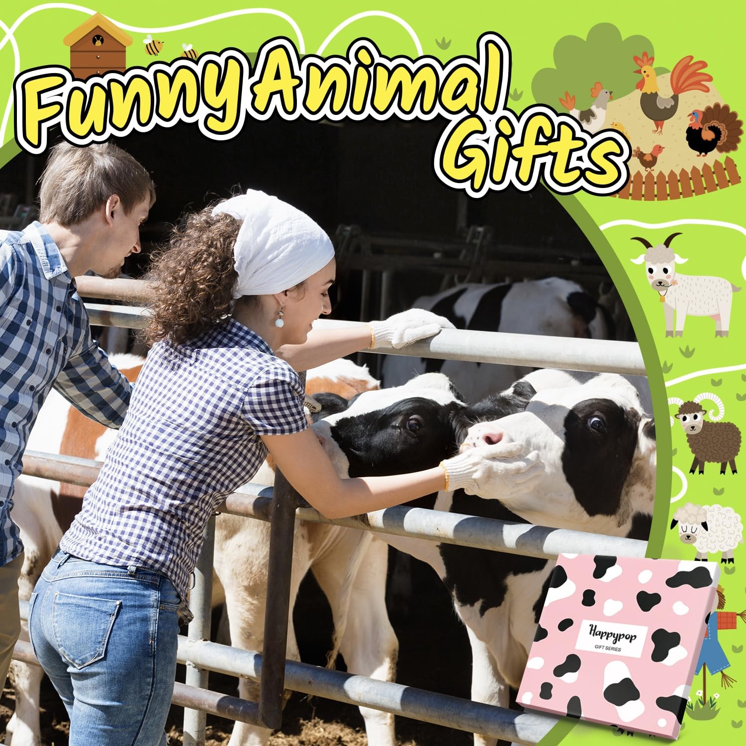 HAPPYPOP Novelty Cow Gifts for Women – Print Medium, Distracted Pink