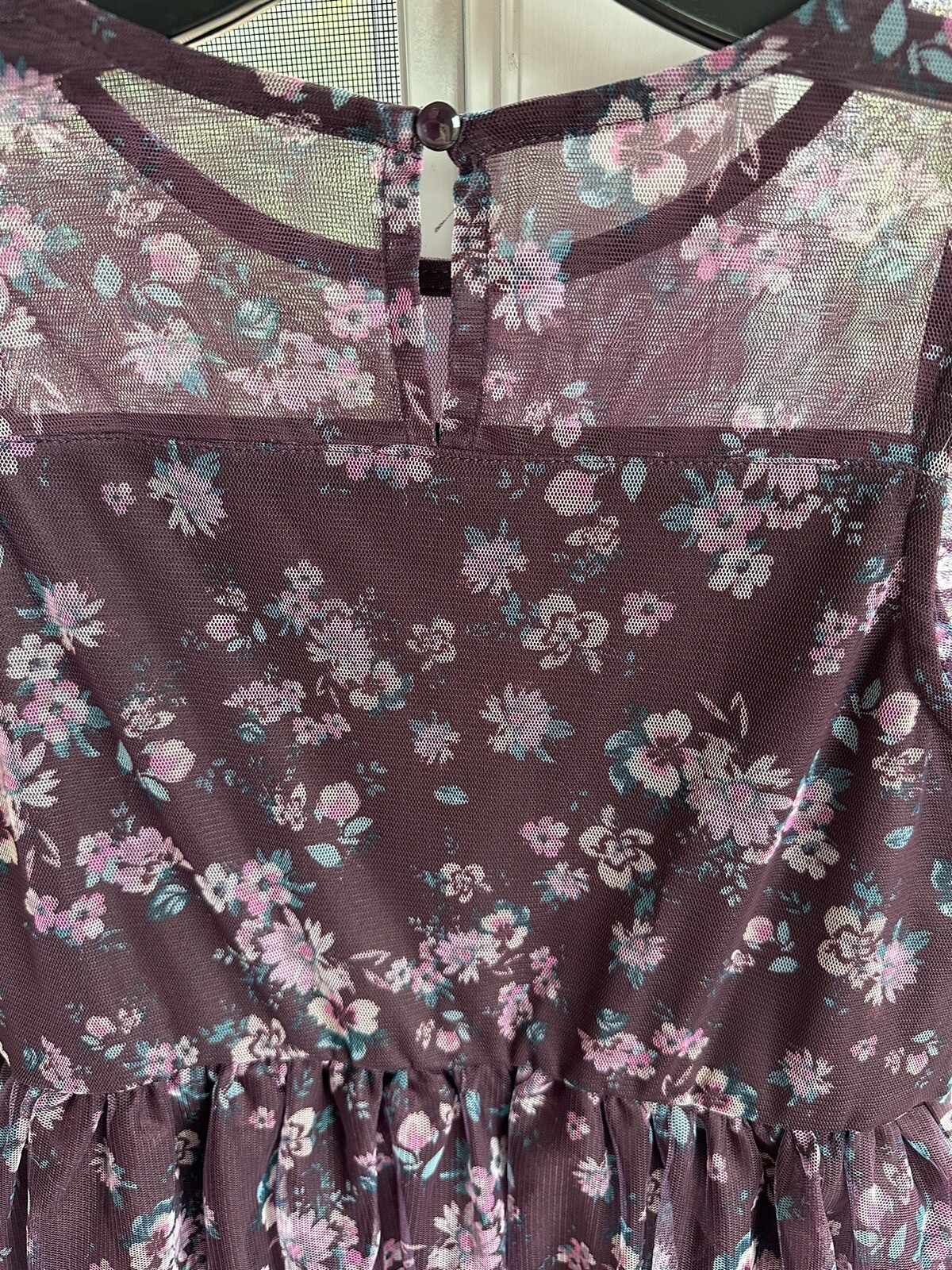 EUC Zenzi Floral Lined Tiered Dress Purple Wedding Flower Girl Large 10/12