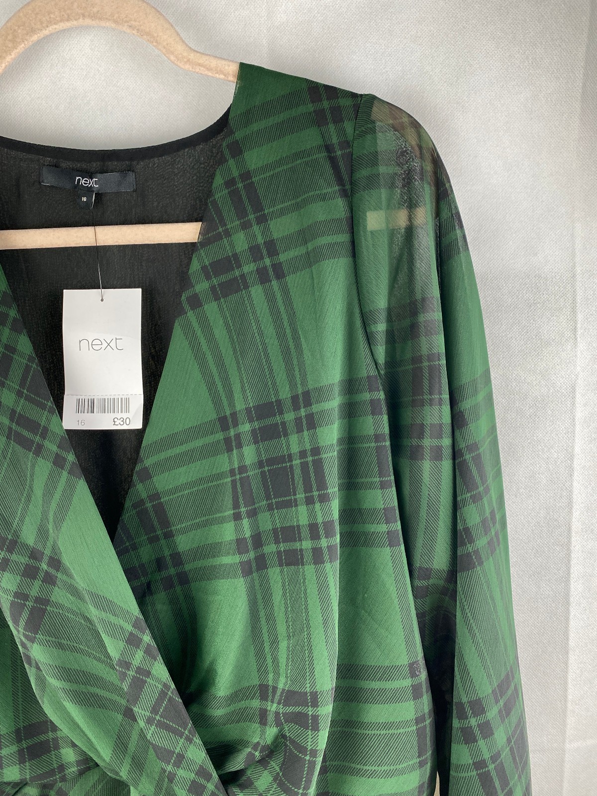 Next Blouse UK 16 Dark Green Long Sleeve Office Work