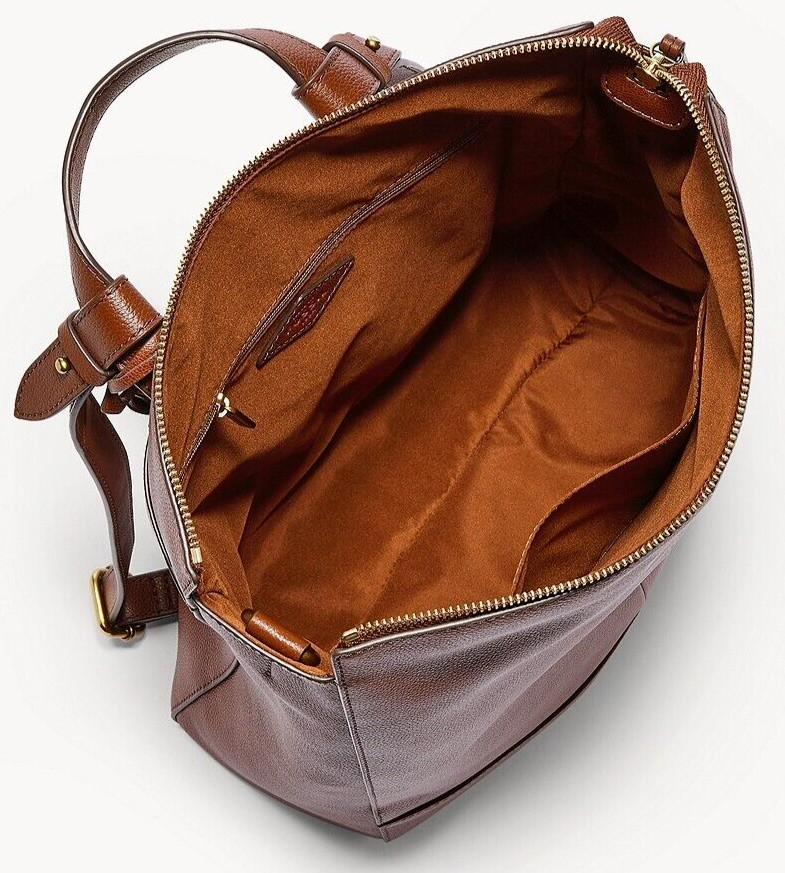 Fossil Elina Large Convertible Backpack Brown Leather SHB2976210 NWT $330 Retail