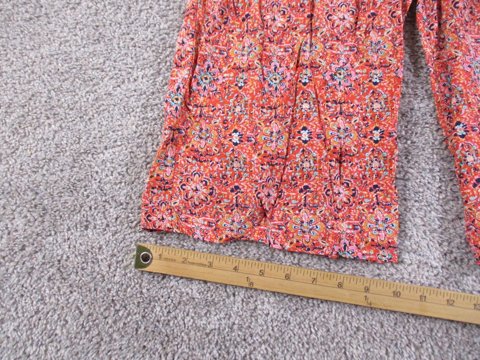 A.U.W. Small Womens Jumpsuit Wide Leg Red Floral Rayon Lined