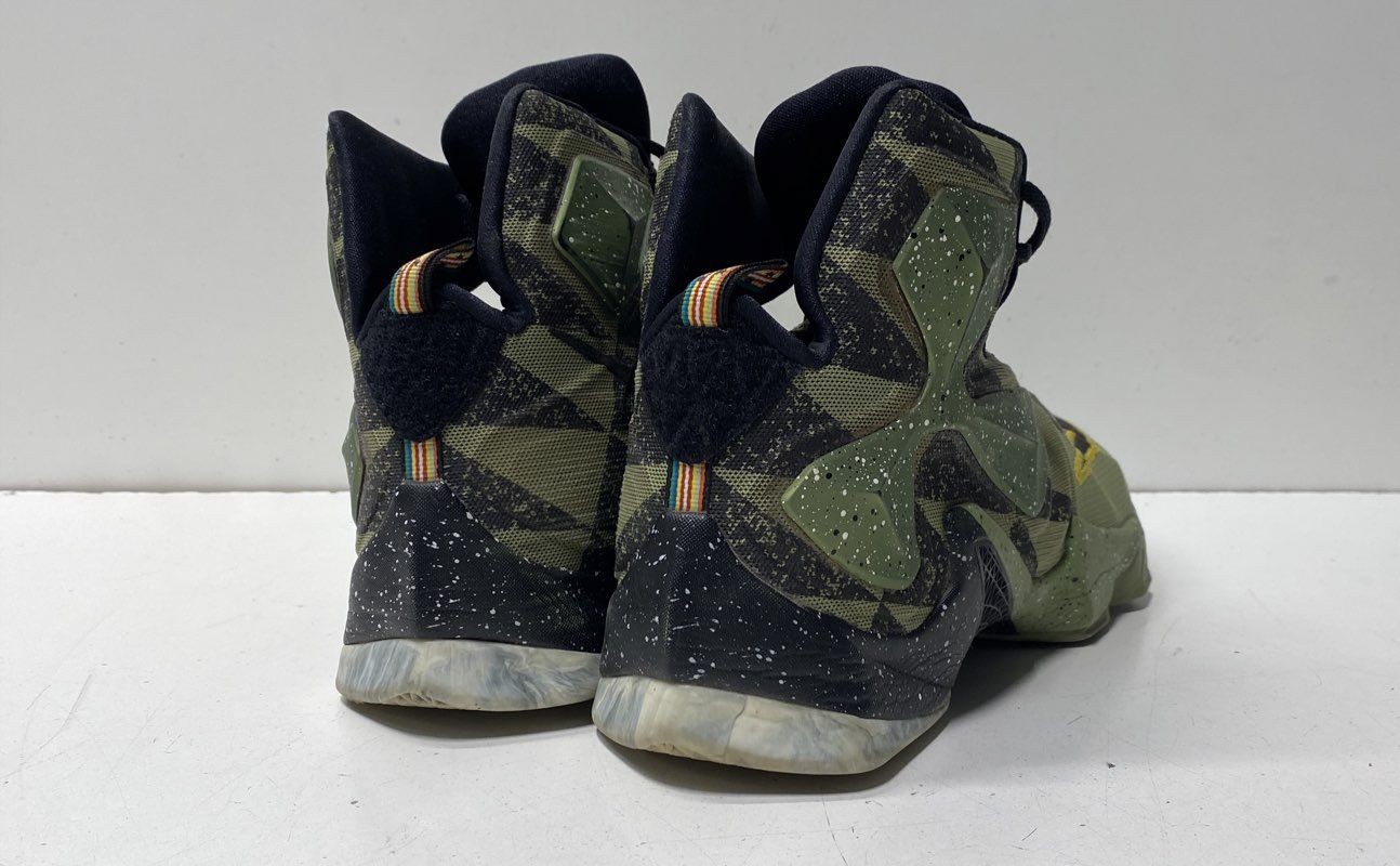 Nike LeBron 13 XIII Commander Basketball Shoes Olive Green Size 14