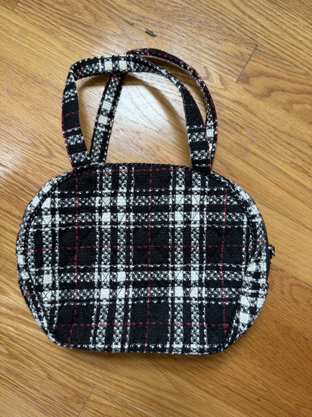 Vera Bradley Plaid Satchel Top Handle Zip Small Lined Inner Pockets Charm