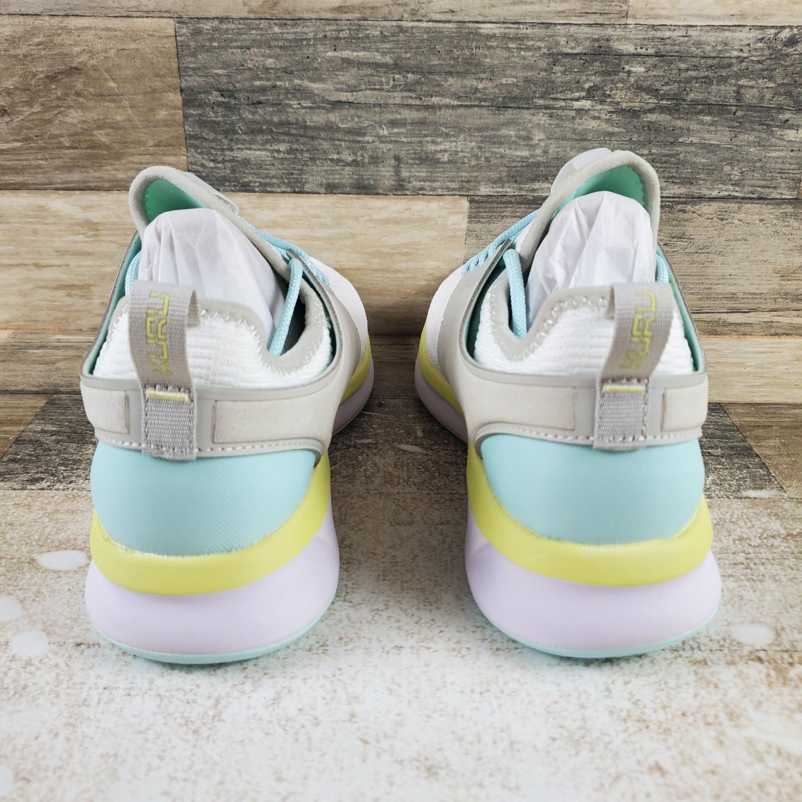 Kuru Atom Womens Shoes Sz 7.5 M Running Bright White Ice Blue Lace Up Sneakers
