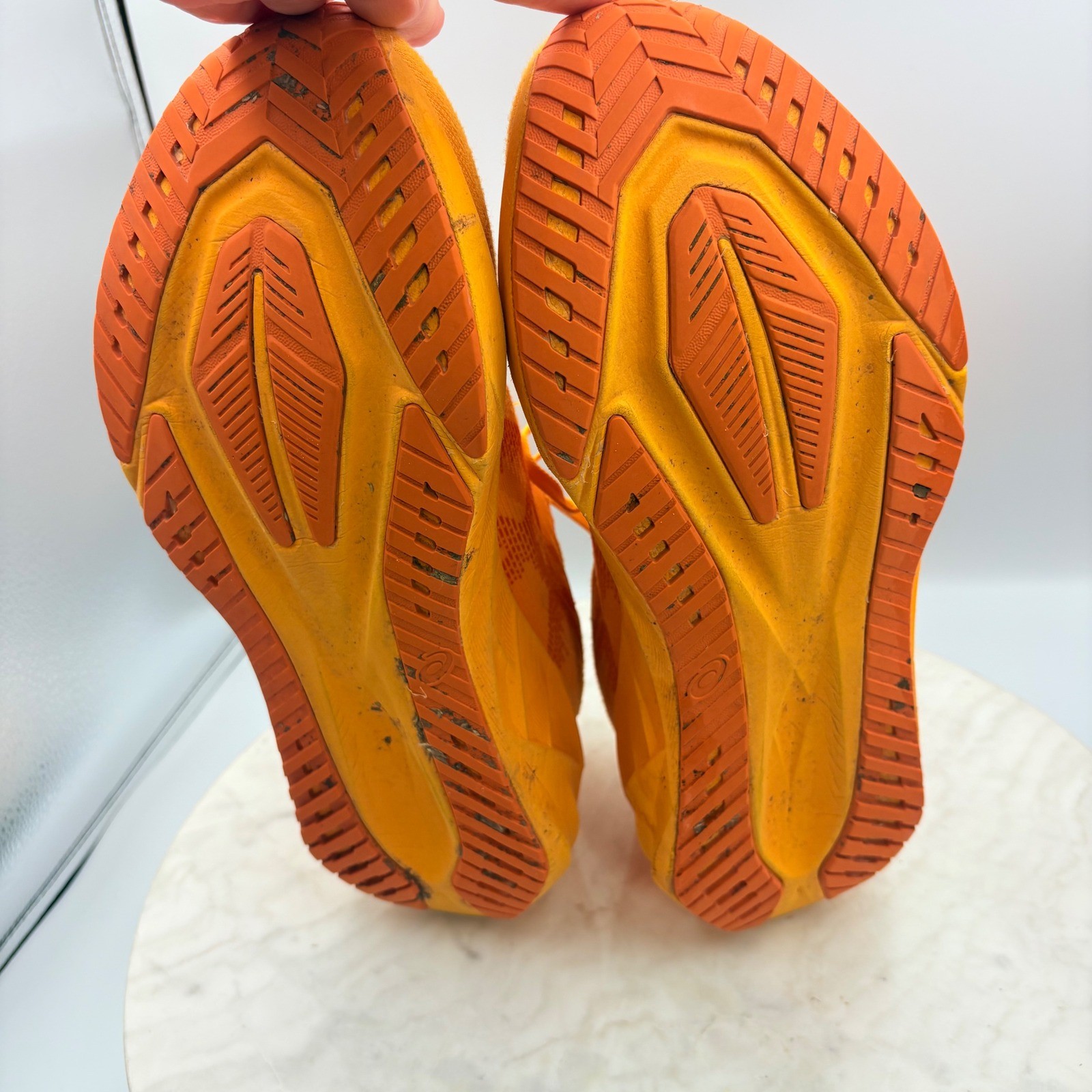 ASICS Novablast 5 Running Shoes Mens 11 Orange Athletic Support Bright Neon