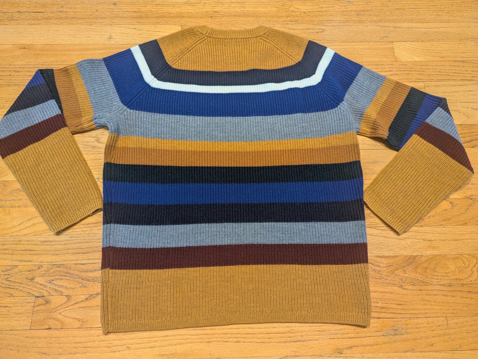 Todd Snyder Large (L) Multicolor Striped Knit Italian Merino Wool Sweater
