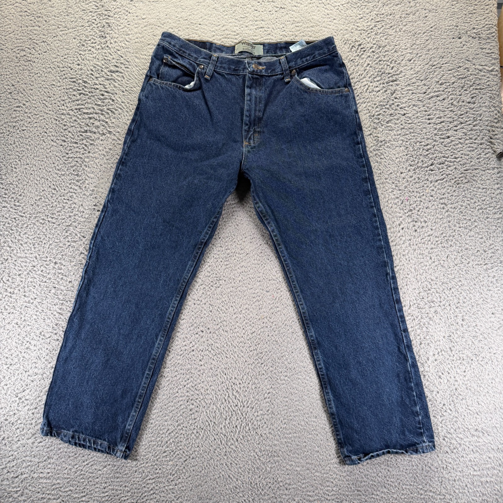 Wrangler Authentics Jeans Mens 36×28 Blue Cotton Denim Straight Workwear Travel