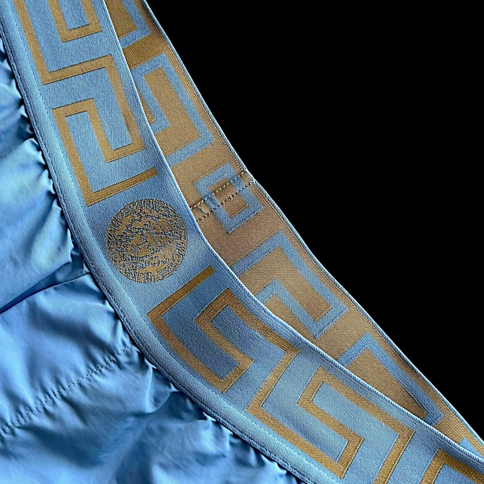 Versace Men’s Gold Greeca Stripe Swimwear Swim Shorts Versace sz 5 US M IT 50