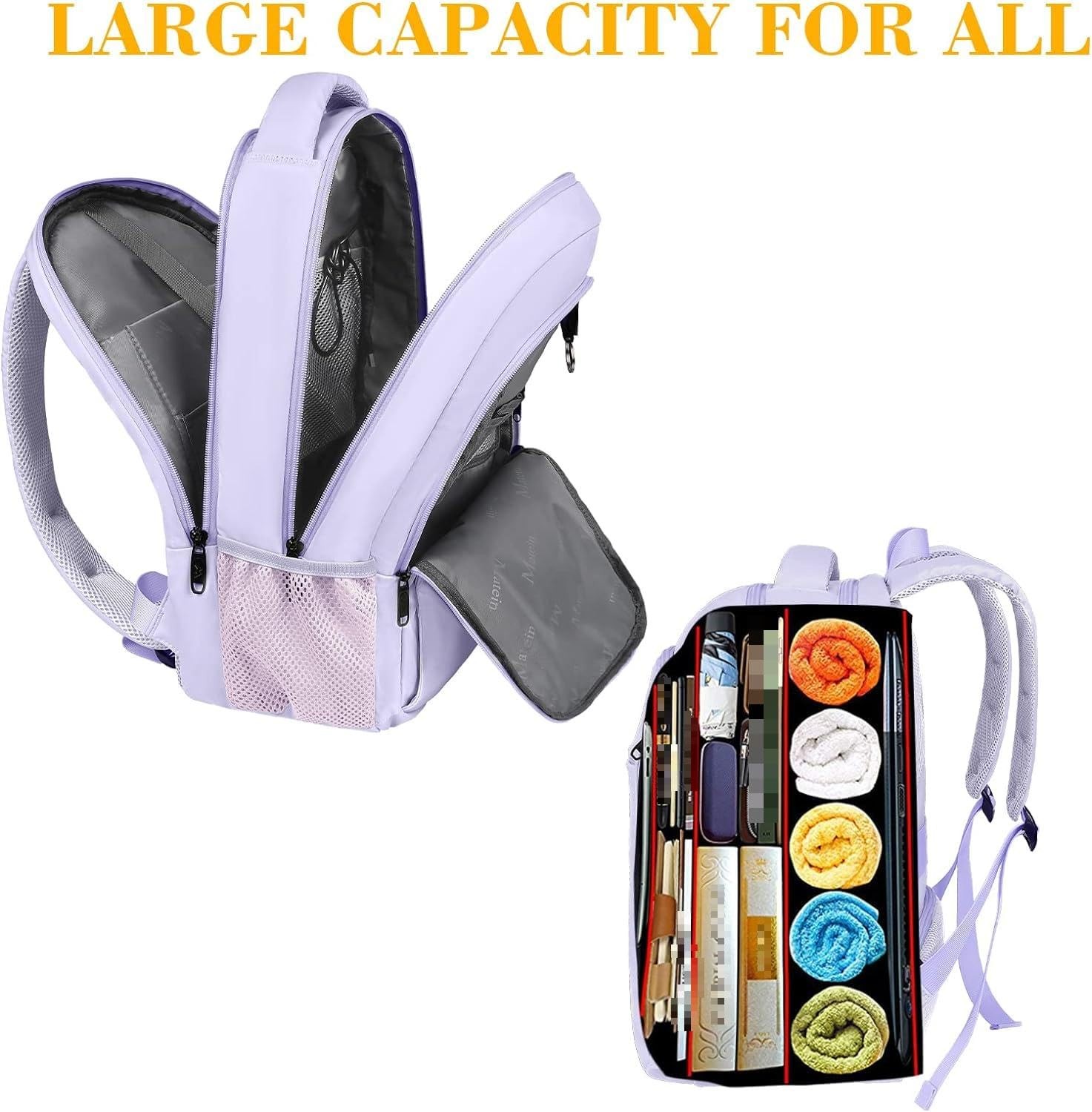 MATEIN Purple Cute Laptop Backpack for Girls, 15.6 Inch College School Bag | Wat