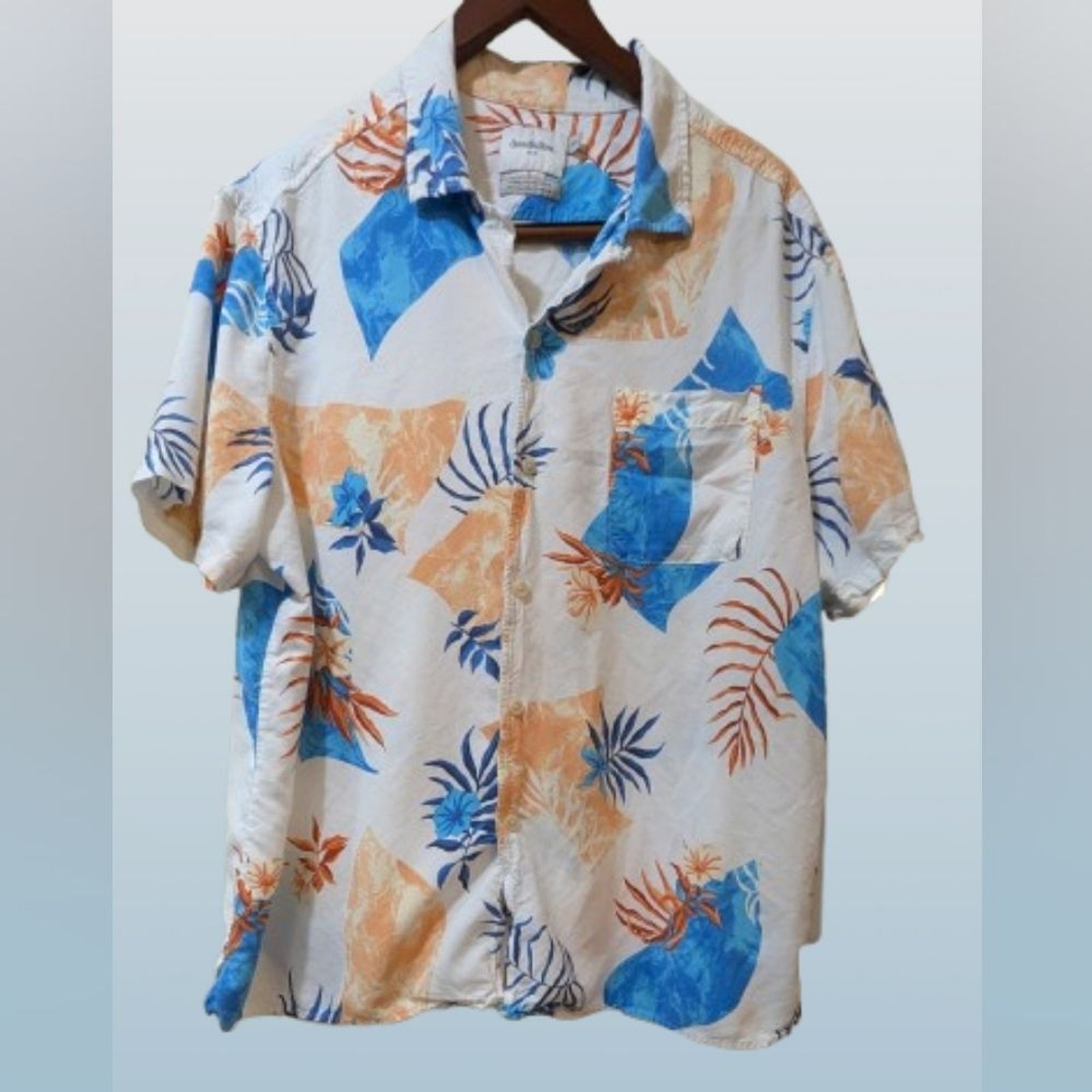 Hawaiian Men’s XXL Button Down Shirt Aqua Multi Goodfellow