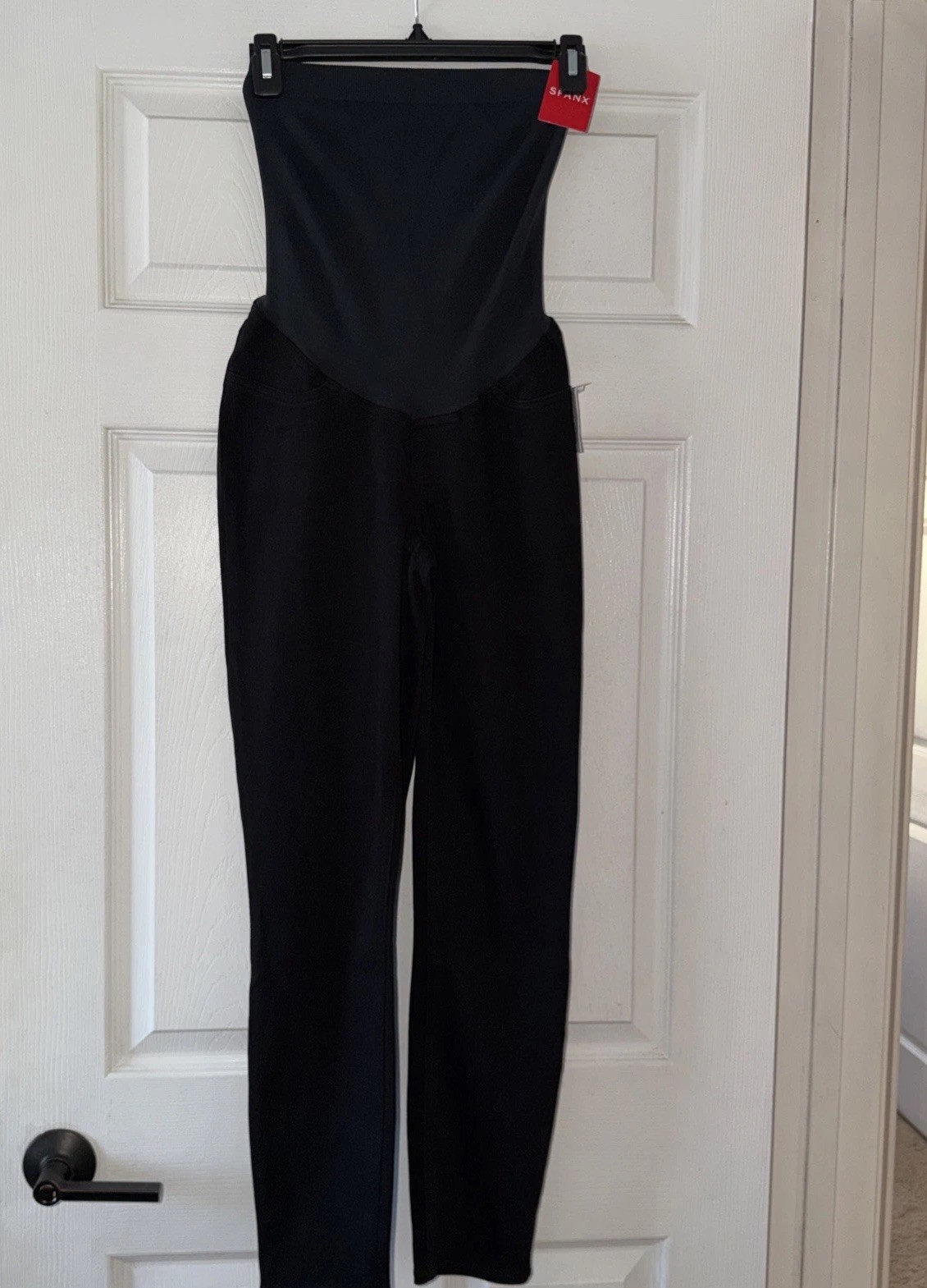 NWT SPANX Mama Ankle Jean-Ish Maternity Legging Black Twill Stretch Pant $110 M