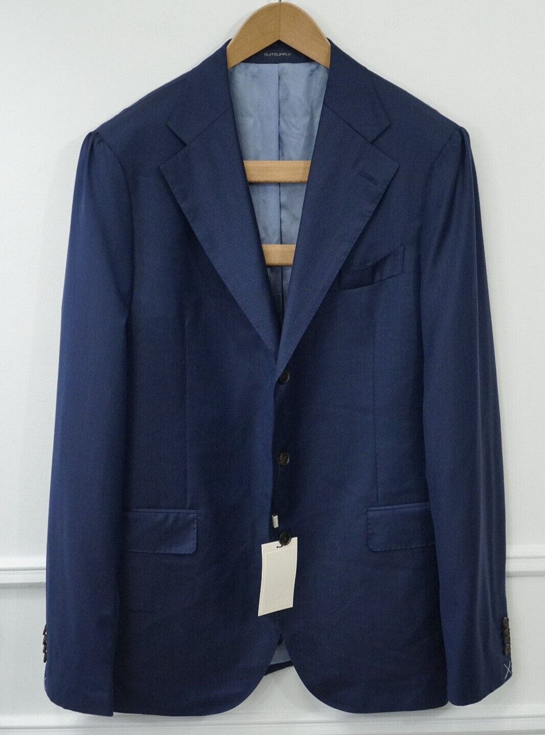 Men Suitsupply Blazer La Spalla Vitale Barberis Blue 130’s 114 EU58L UK/US48L