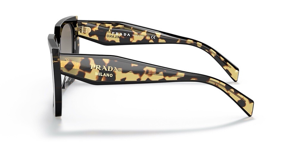 Prada PR 15WS 3890A7 Black Tortoise Grey Gradient Women Sunglasses AUTHENTIC