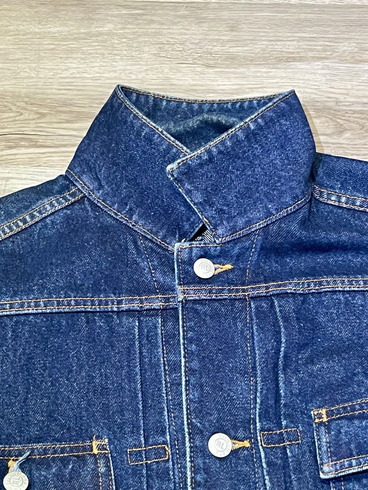 Polo Jeans Co By Ralph Lauren Vintage Denim Dark Blue Jean Trucker Jacket, MED