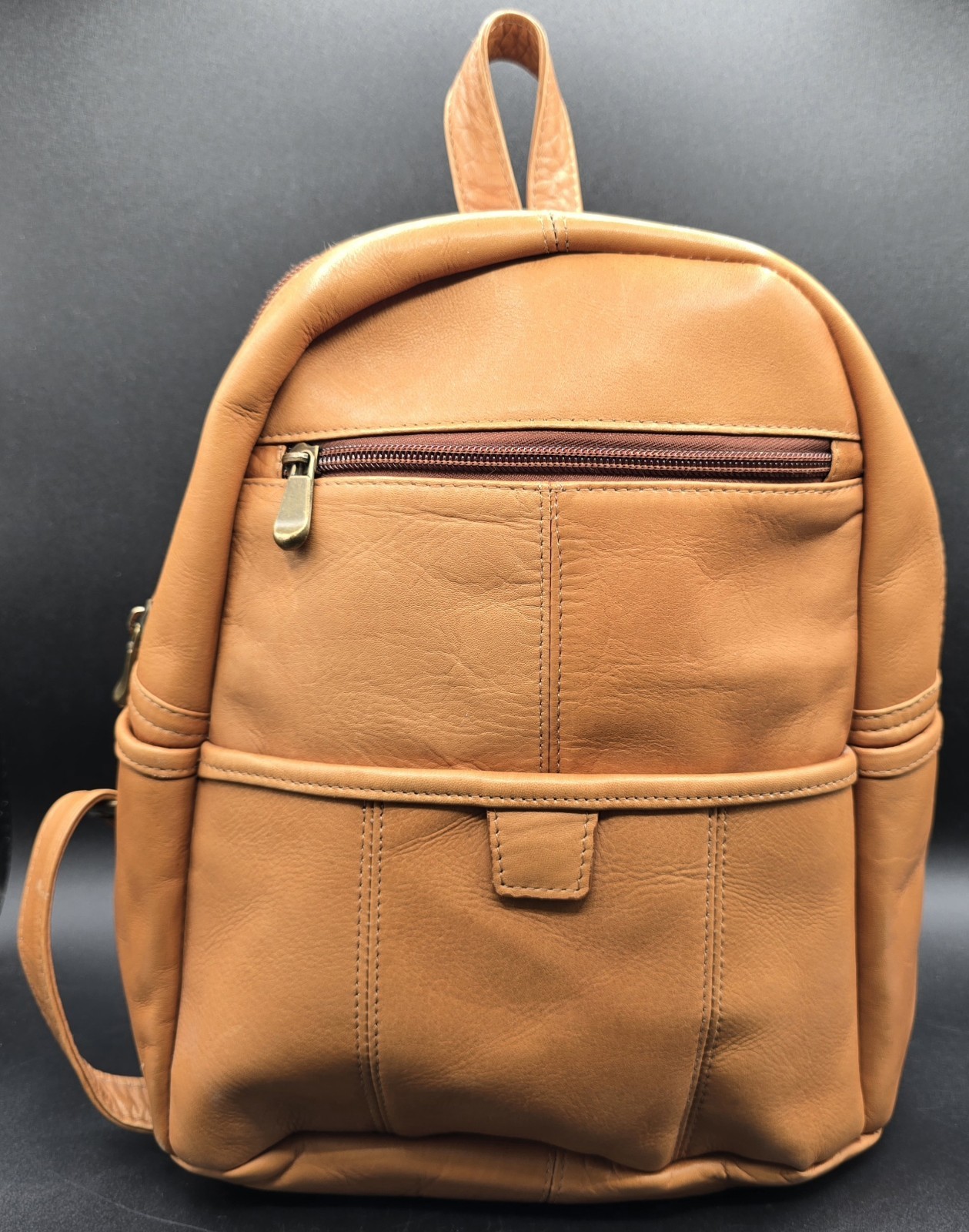Le Donne Leather U-Zip Genuine Leather Sling Backpack Adjustable Strap Saddle