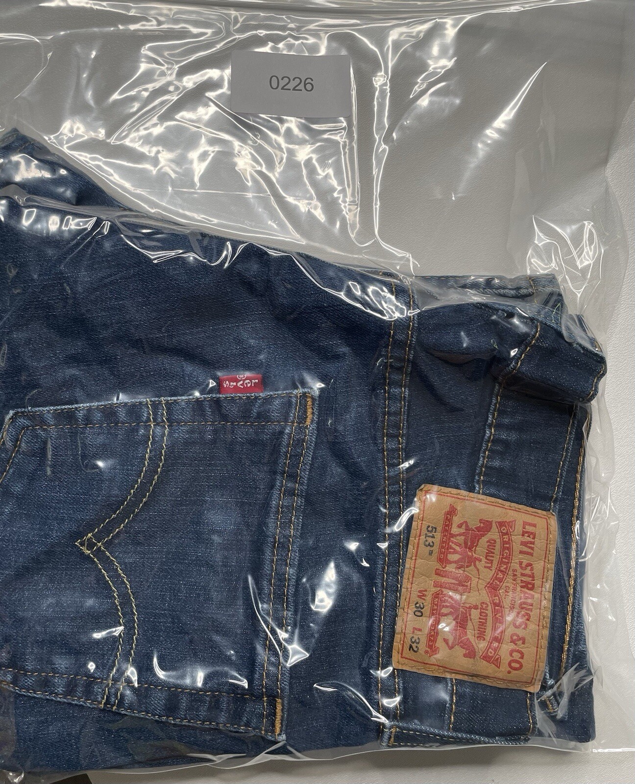 Vintage Wash Levi’s 513 Slim Straight Leg Denim Blue Jeans 30 x 31