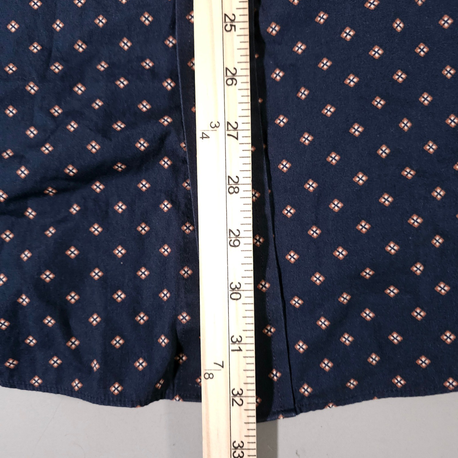 Ariat Kaiser Button Down Shirt Mens XXL Navy Geometric Print Wrinkle Free