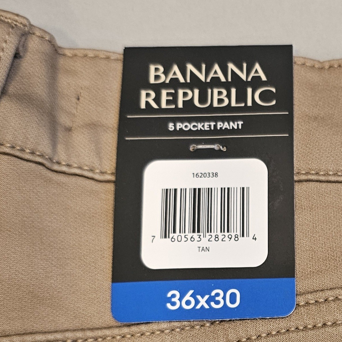 Banana Republic 5 Pocket Pants Slim Stretch Chinos Mens 36×30 Tan new