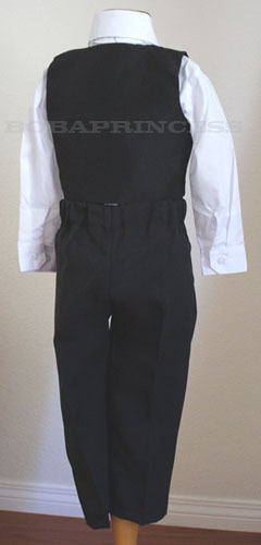5 PCS Formal BLACK SUIT SET Boys 2/3/4/5/6/7 Wedding/Graduation/Holiday NEW