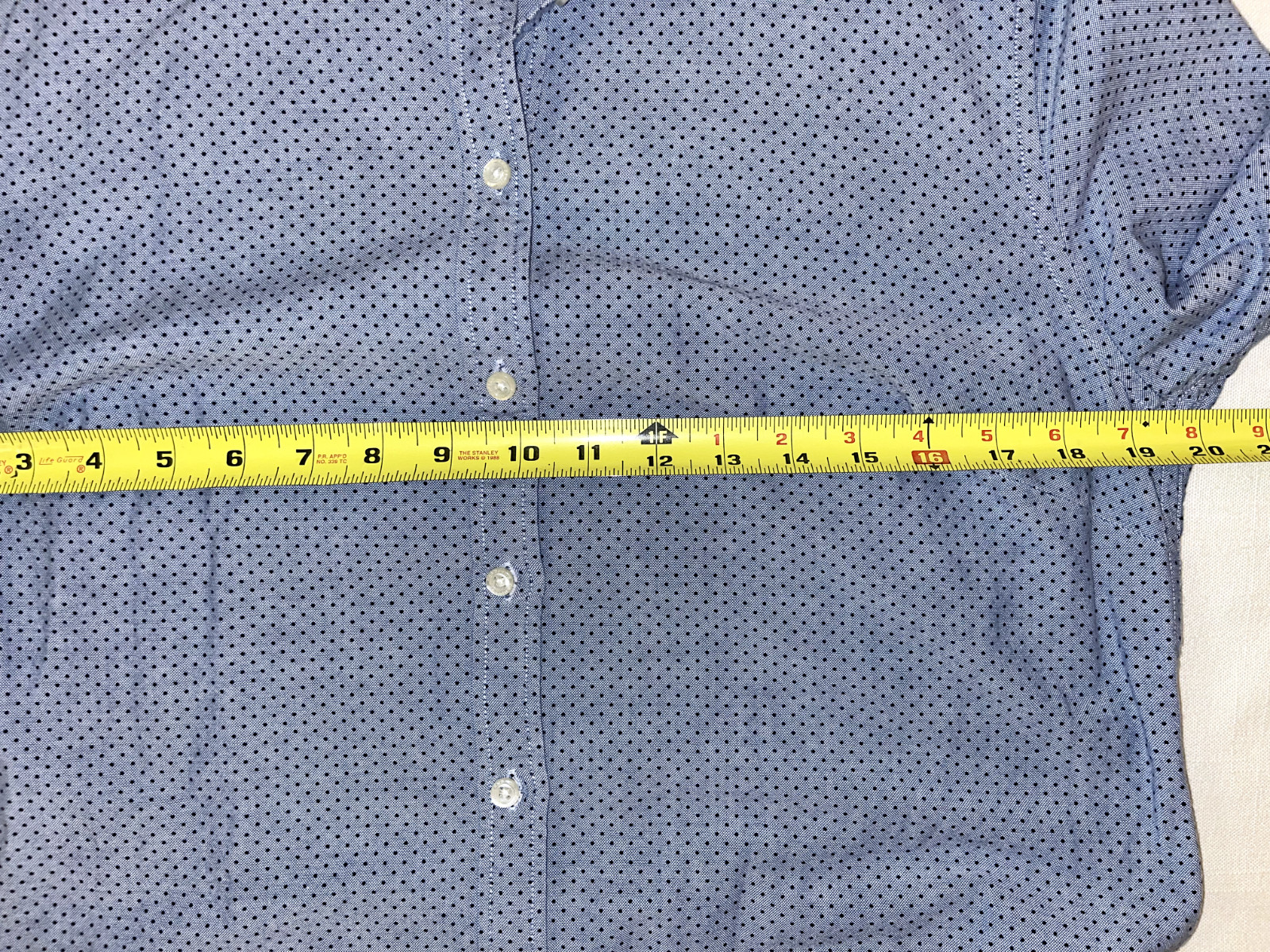 Lands’ End Button Up Shirt Boys Blue Blue Dots L/S 100% Baumwolle Cotton 12 TEEN