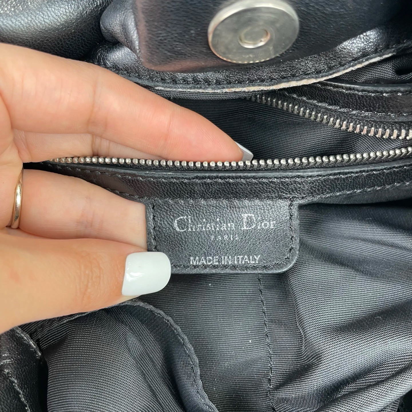 Dior Pre-Owned Authentic Shoulder Bag 40*16*25 Silver Free Tracked Shipping