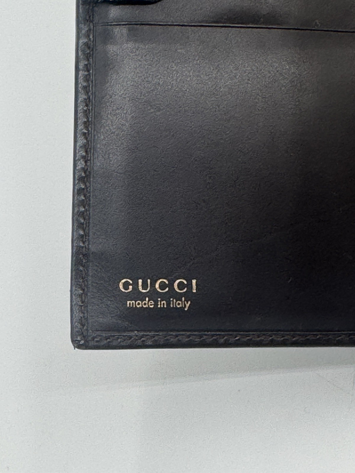 GUCCI Horsebit Long Wallet Clutch Tainted Indigo/Brown Leather Gold Hardware