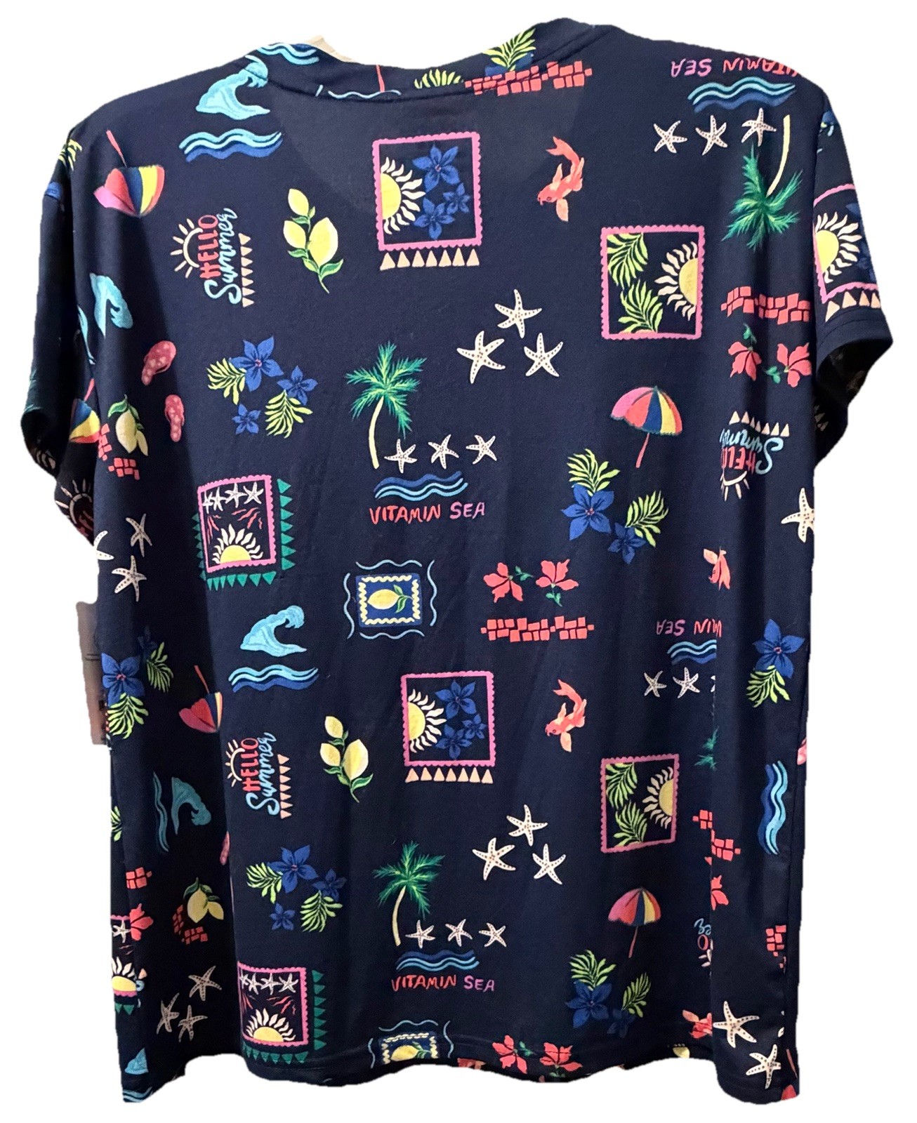 NWT Joyspun Dreamy Soft Pajama Set Medium Tropical Blue Pockets Loungewear