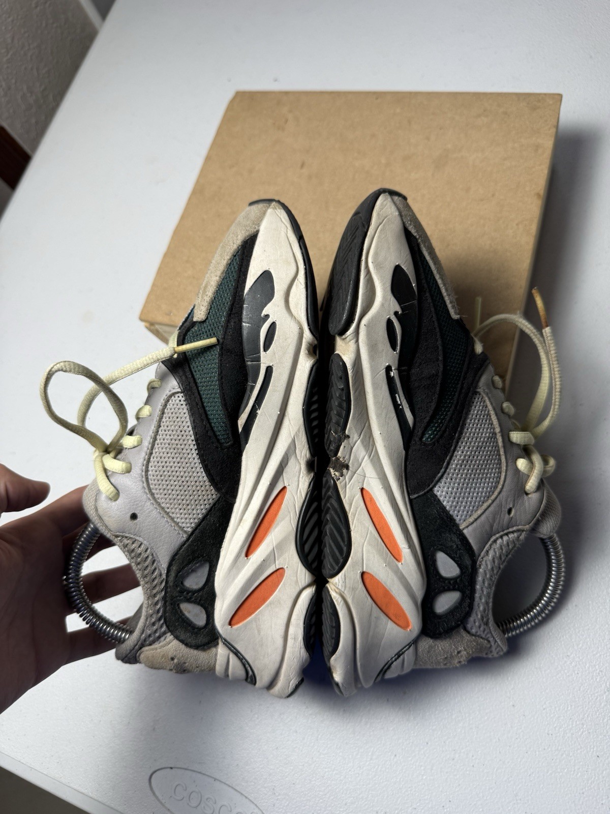 Adidas Yeezy Boost 700 Wave Runner Gray Sneakers Mens Size 4 Used BEAT