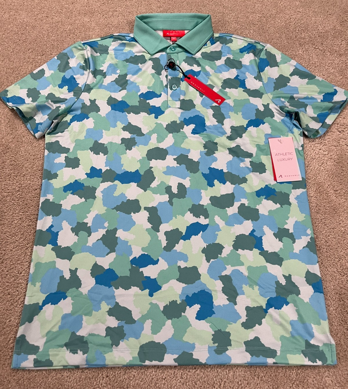 Redvanly Golf Shirt Mens Medium Dawson Polo Performance Athletic Stretch