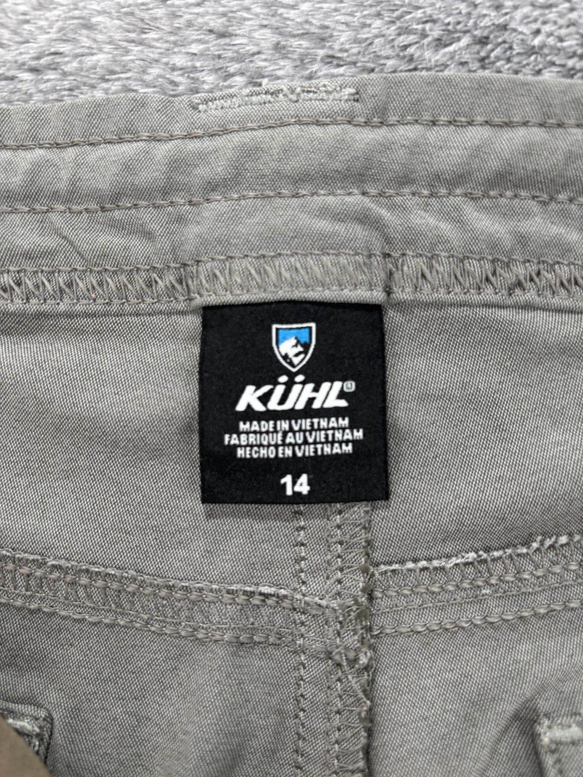 Kuhl Pants Womens 14 Gray Nylon Polyester Twill Capri Zip Pockets Outdoor Travel