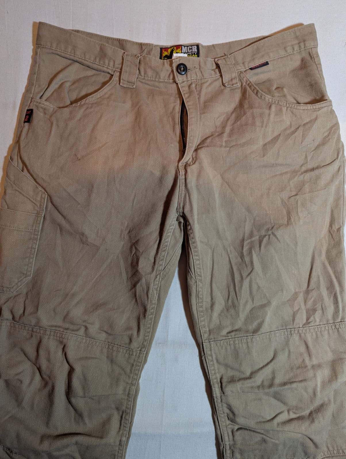 Mcr Safety FR Gear Work Pants Men’s 38×32 Flame-Resistant Canvas Twill Cat2 Tan