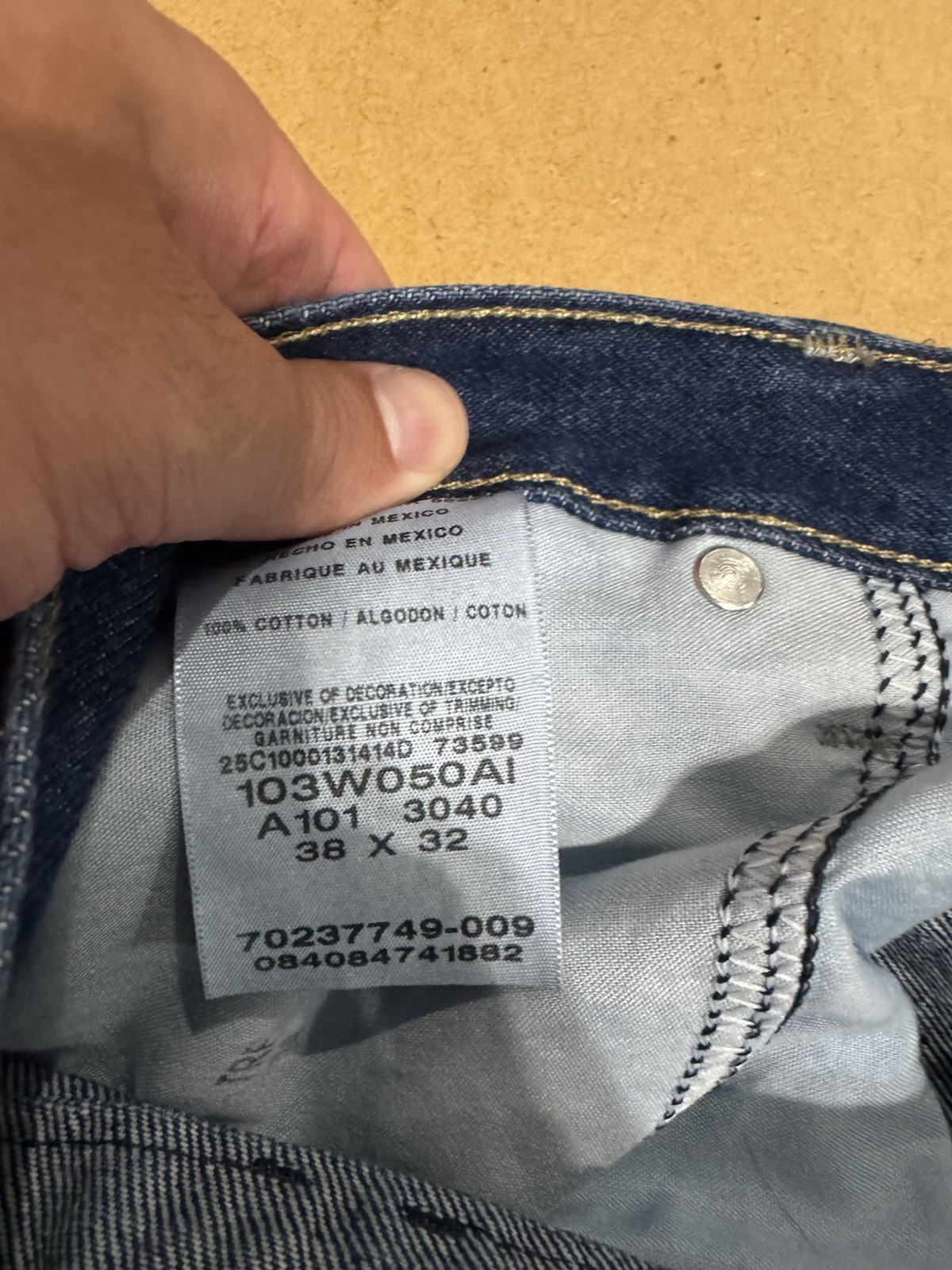 Wrangler RIGGS Workwear Men’s Blue Dark Wash Denim Jeans Relaxed Straight
