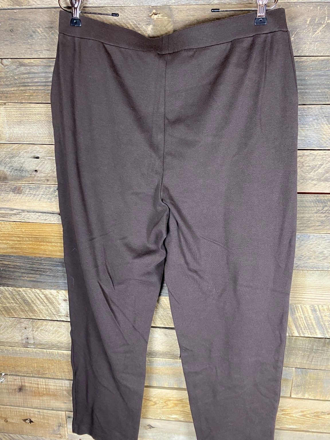 Essentials Women’s Brown Sz 14/16W Cotton Polyester Blend Pants With Pockets