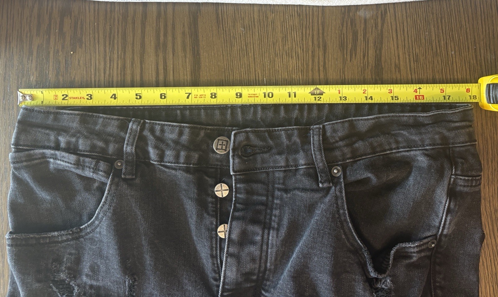 Ksubi Van Winkle Hunter Skinny Jeans black washed/distressed finish 36W X 30L