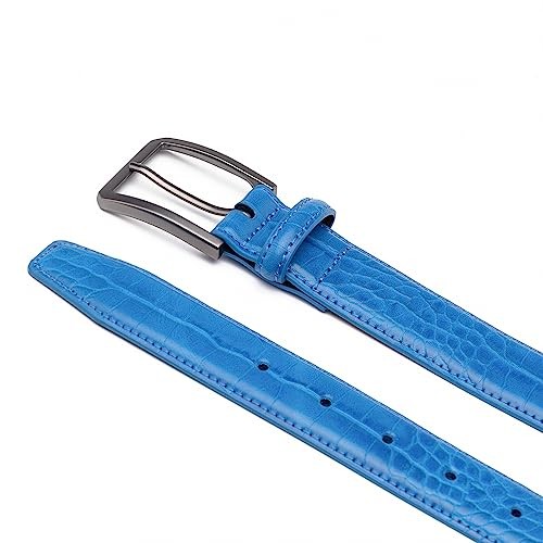 Fabio Valenti Belts for Men,Handmade Genuine Leather Men’s Belt 36/38 Azul
