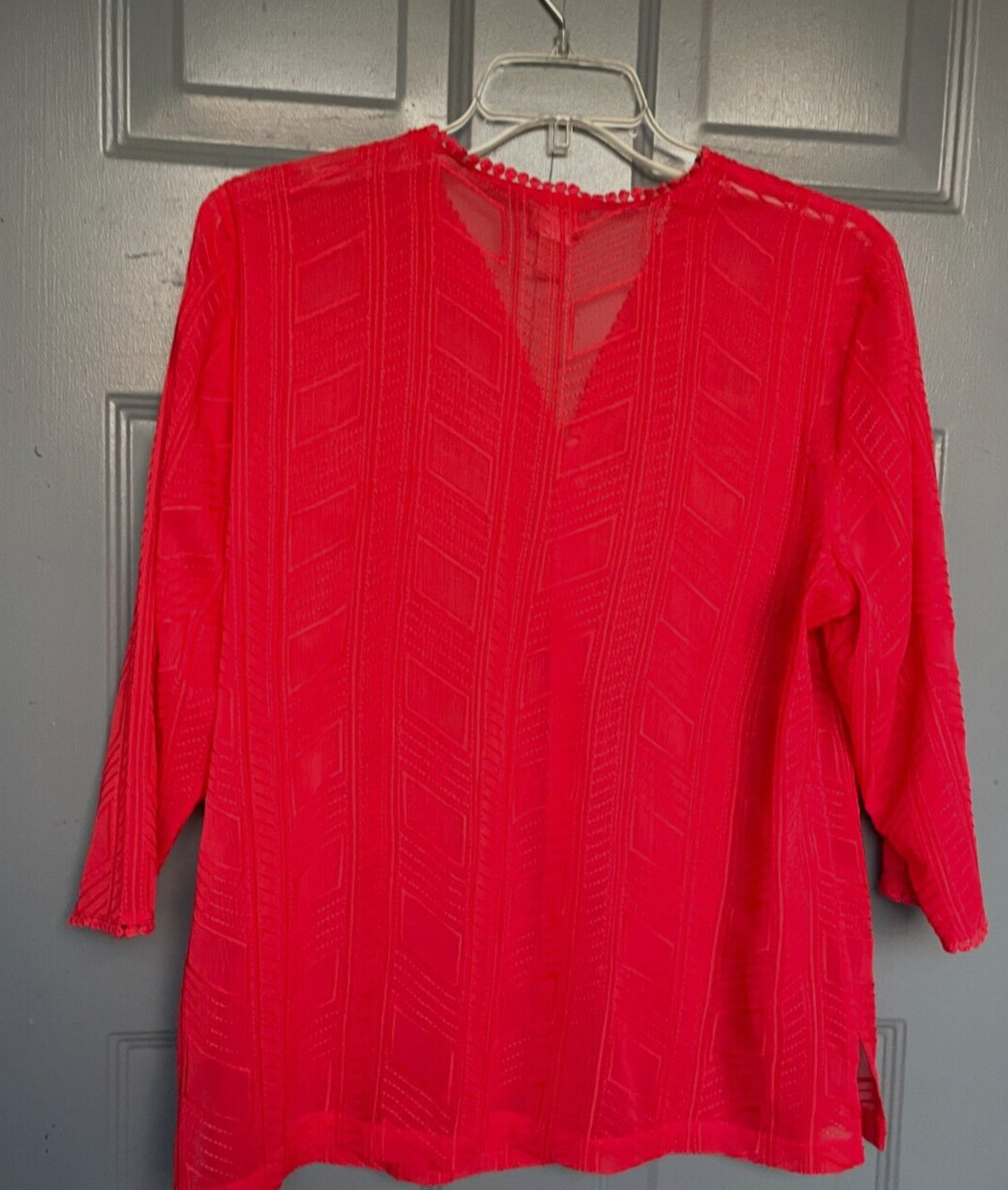 Chico’s Kimono Coral Open Front Lightweight Cover Up Jacket 3