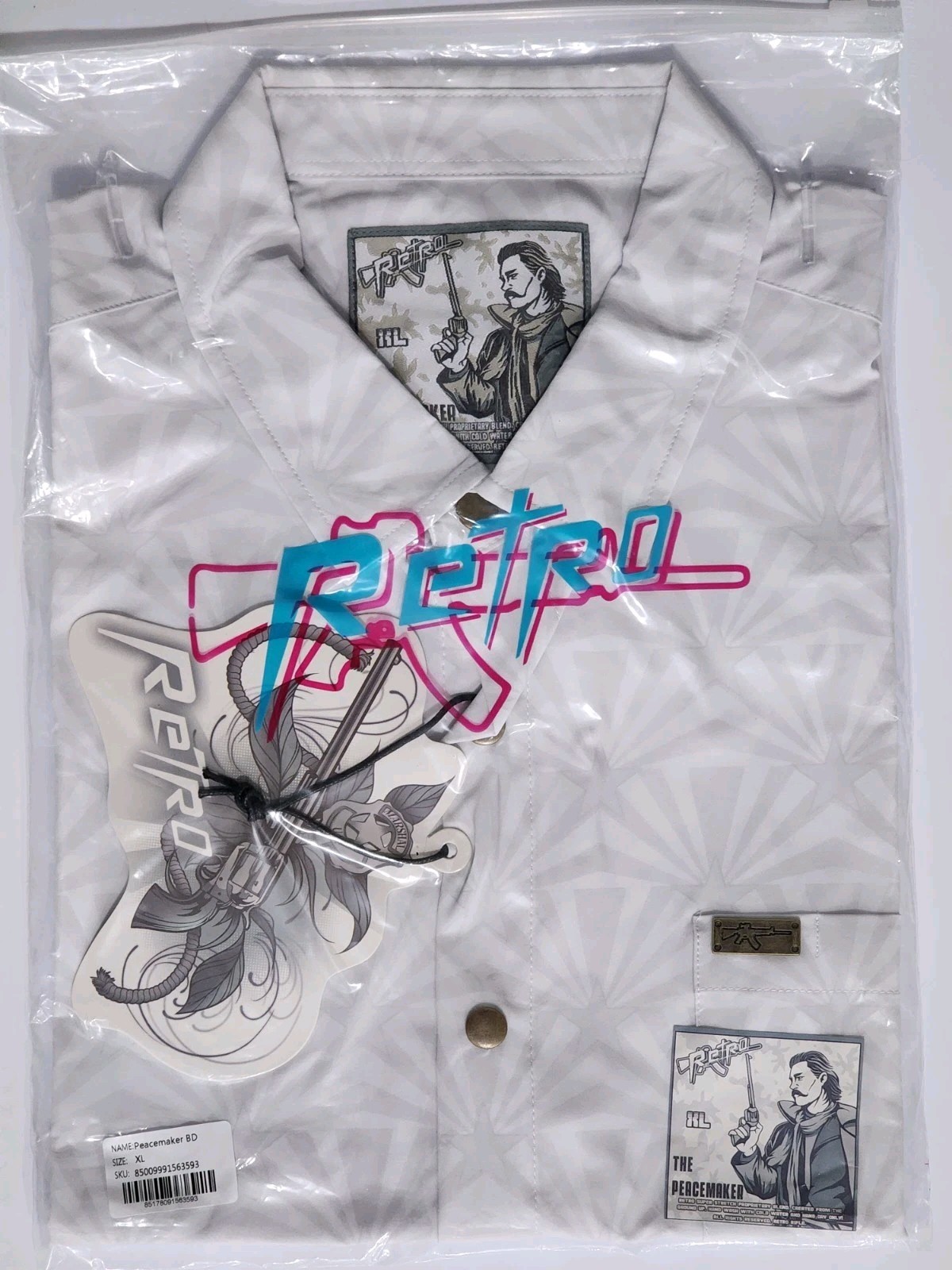 Retro Rifle Peacemaker Button Down (Brass Snaps). Men’s X-Large – New With Tags