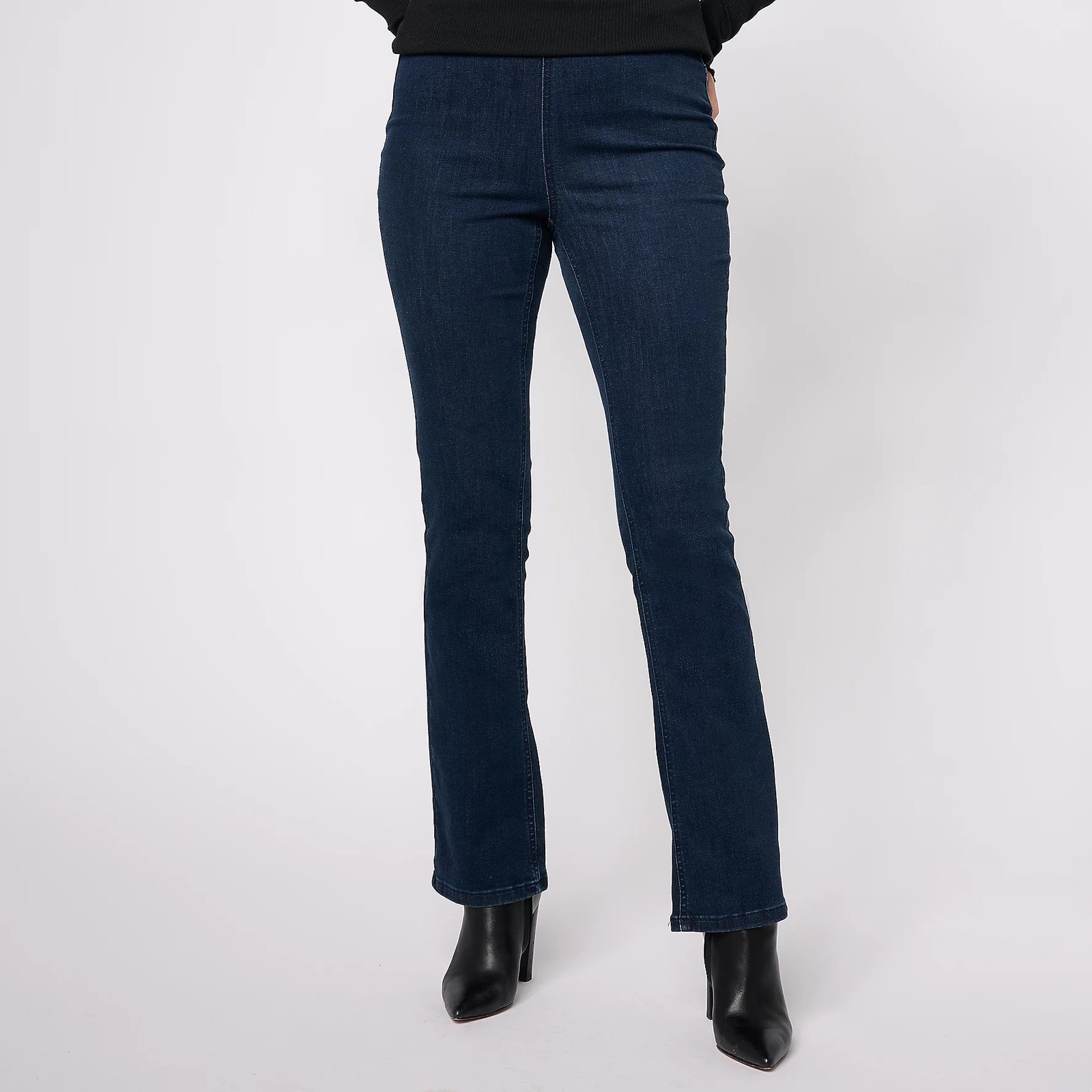 Denim & Co. Signature Perfect Flex Size 18W Tall Pull-On Jeans DARK WASH A607625