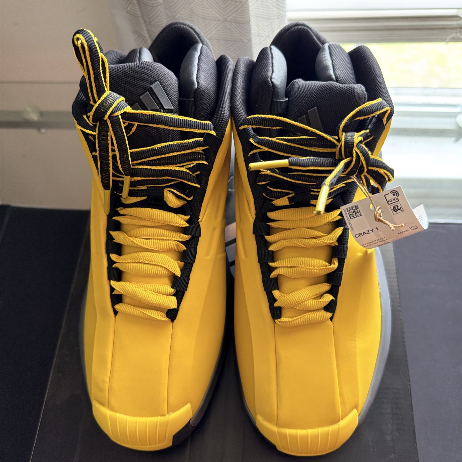Adidas Crazy 1 US 11 Men’s Yellow Black Grey Basketball Retro Kobe GY3808 New