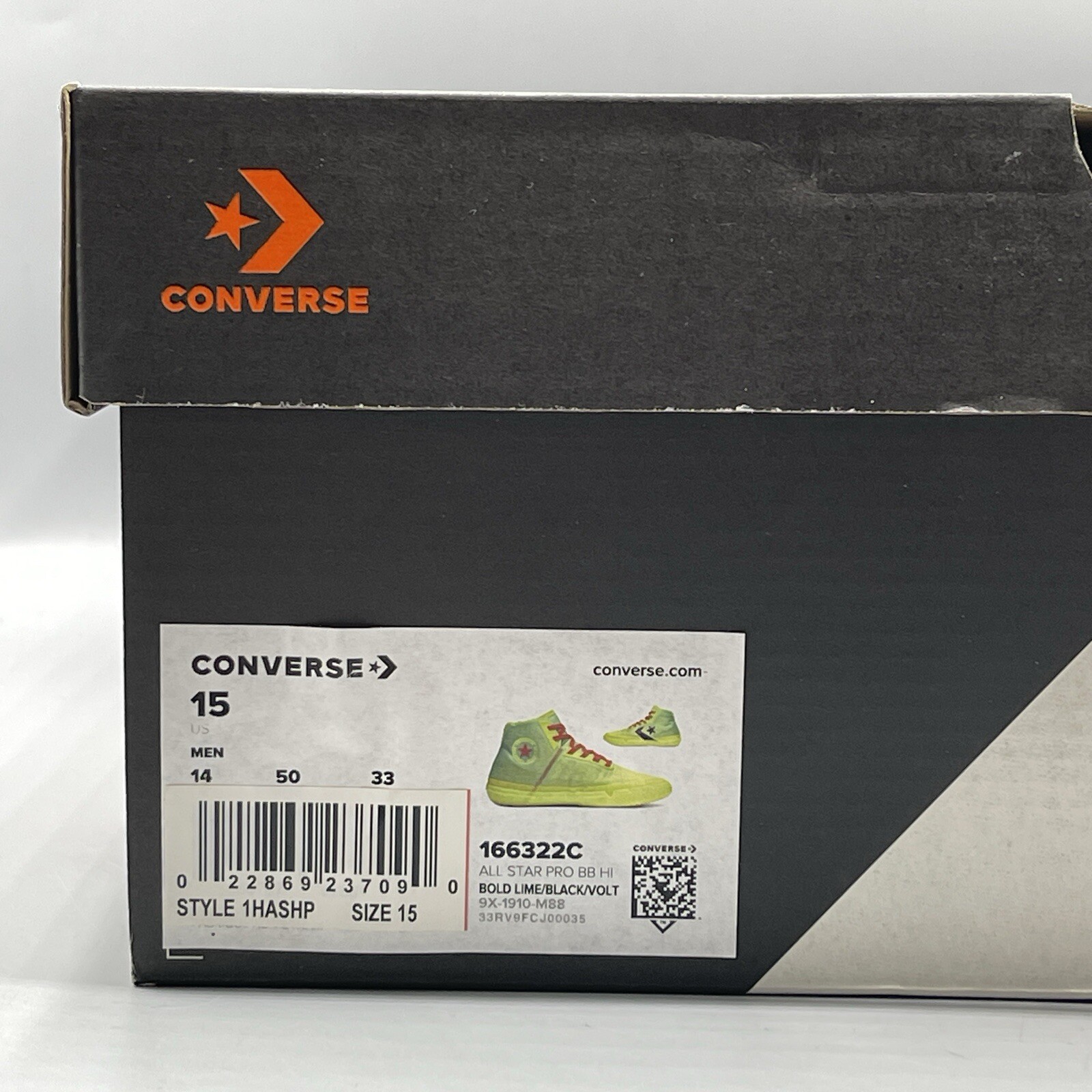 Converse Men’s 15 Sneakers All Star Pro BB Nocturnal Lime Volt 166322C