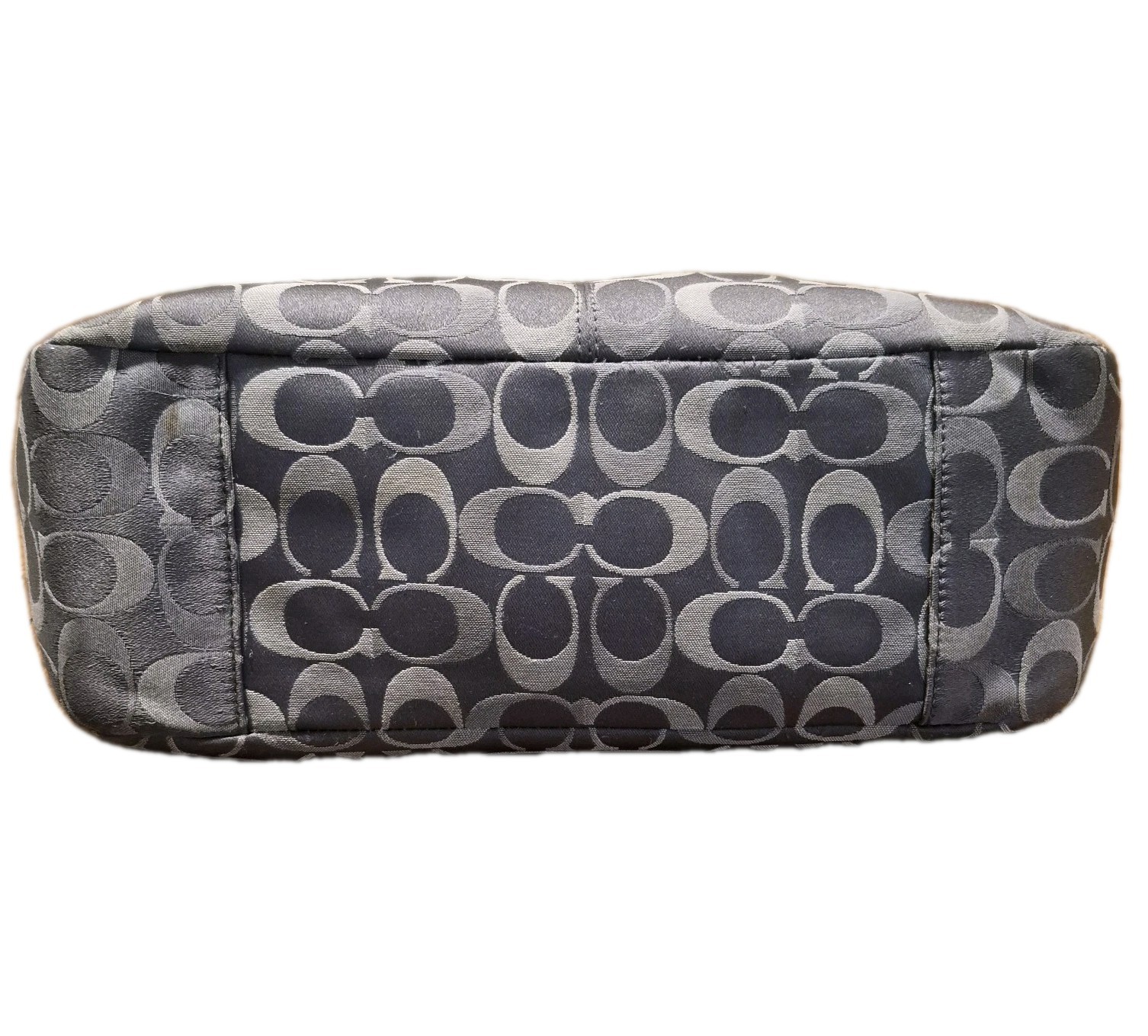 Coach Signature Gallery East/West Tote Bag Gray Silver Jacquard F17676 – Good