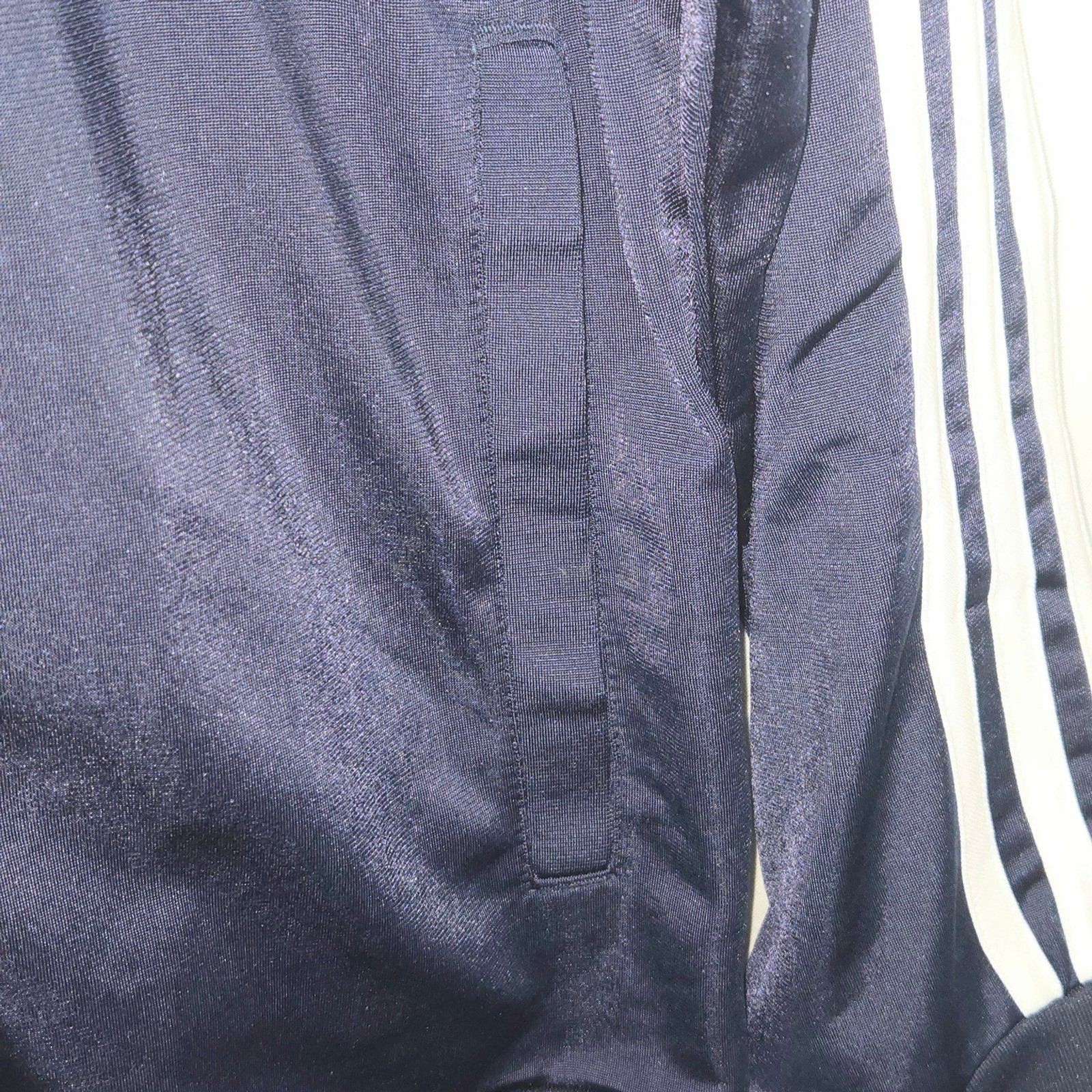 ADIDAS Jacket Full Zip Stripes TrackTop Blue Legend Ink/White Men Size Large NWT