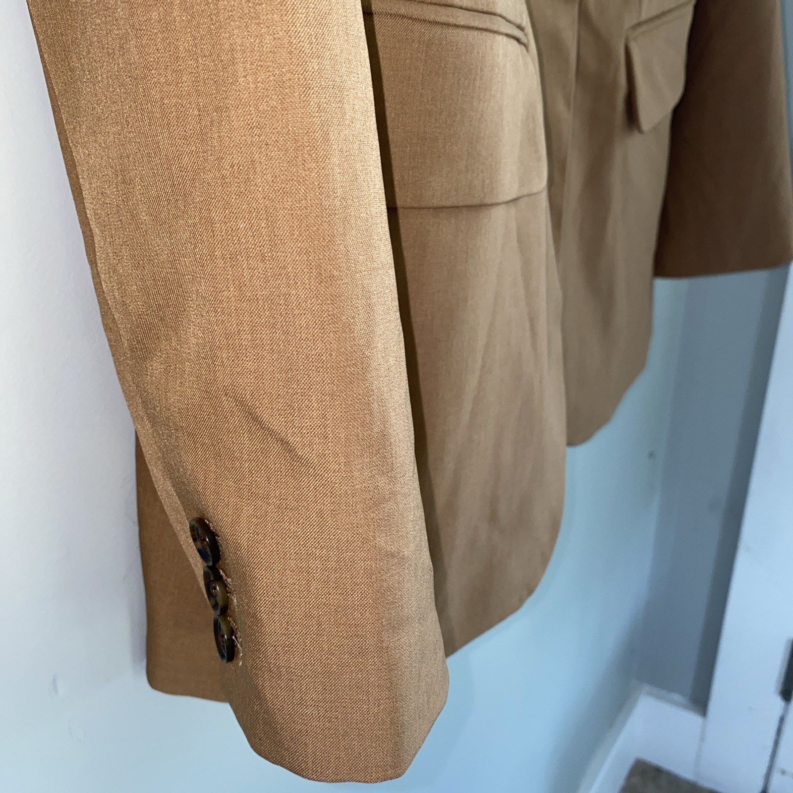 Banana Republic Blazer Womens Size 12 Camel Tan Brown One Button Career Casual
