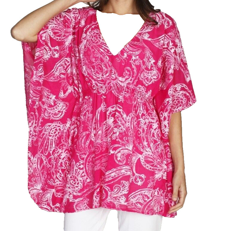 FRESH PRODUCE Turquoise Blue MED LG Mystic Voile Simple Tunic Top $65 NWT M L