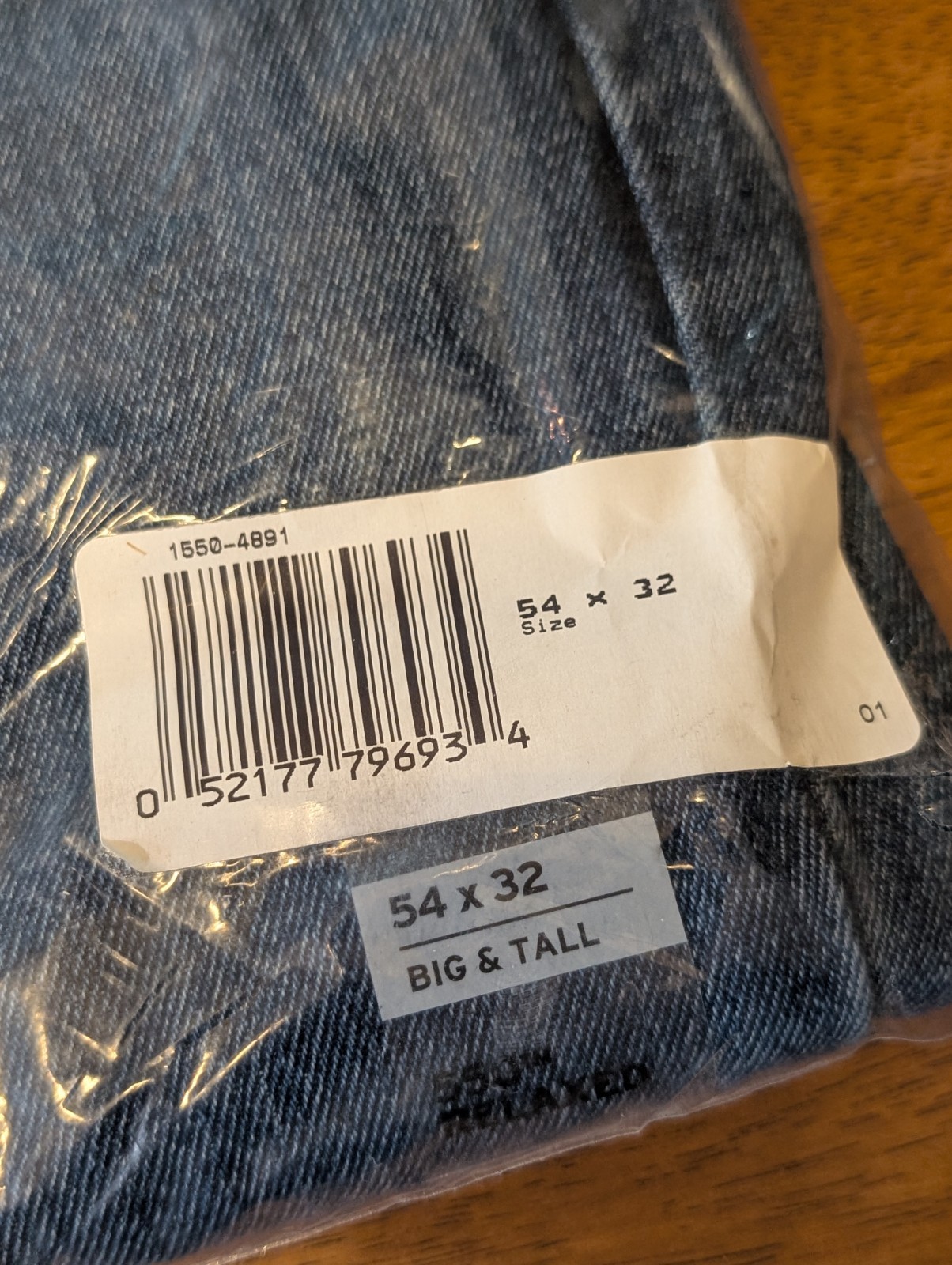 Levi’s 550 Relaxed Men’s Jeans Blue Cotton Denim Big & Tall Button Zip NWT