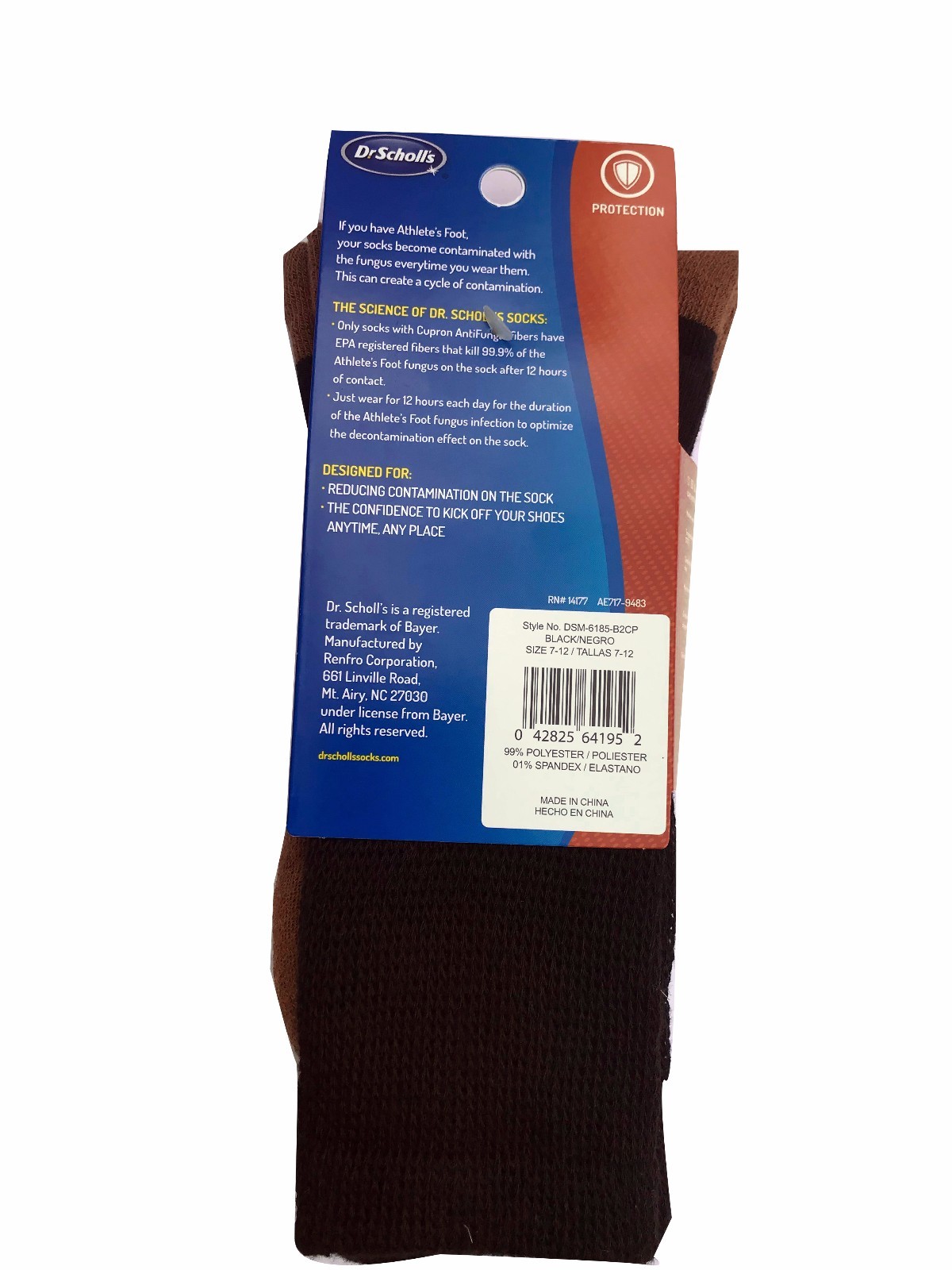 Dr. Scholl’s MEN’S Athlete’s Foot Copper-Ion Infused Crew Socks 2-Pack NEW!!