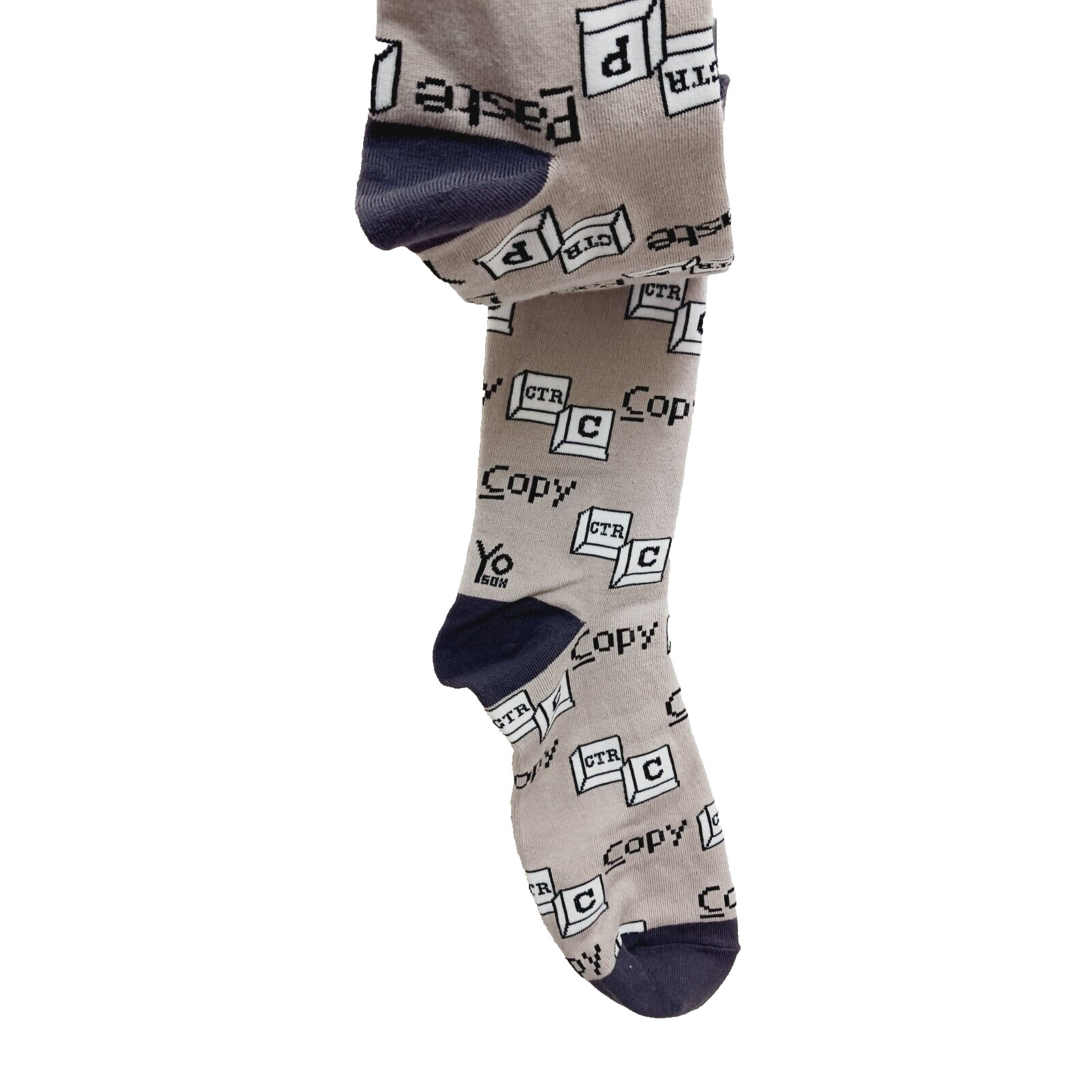 Yo Sox Socks Crew Men Women Control Paste Copy Computer Shortcuts Programmer NWT