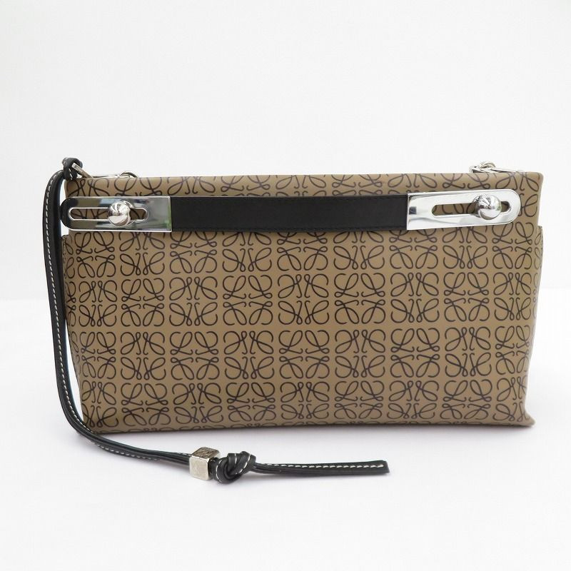 Loewe Missy Small 3 Way Leather Handbag Black Brown Anagram Style